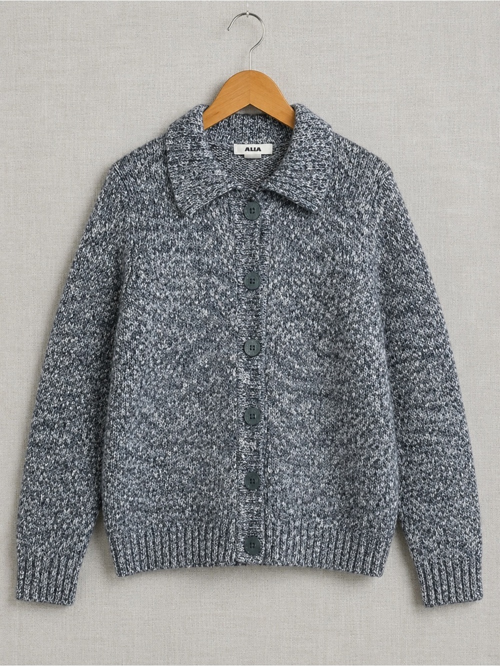 Alia Women's Blue Speckle Cardigan Sweater